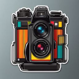 Camera Flash Sticker - Photography fun, ,vector color sticker art,minimal