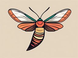 Hummingbird Clearwing Moth Clip Art - A hummingbird clearwing moth in flight,  color vector clipart, minimal style