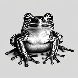 drawing of black-spotted frog  minimal rough sketch scribbles,doodles,black and white