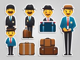 Airport Check-In and Suitcase Emoji Sticker - Smooth travel logistics, , sticker vector art, minimalist design