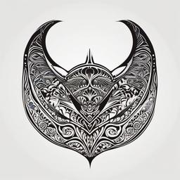 maori manta  simple color tattoo,minimalist,white background