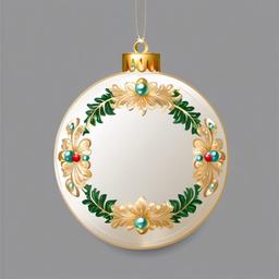 Christmas Ornament clipart - ornament adorned with pearls  color,minimalist,vector clipart