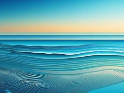 Ocean Background - Serene Beach Horizon Under a Blue Sky wallpaper, abstract art style, patterns, intricate