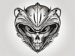 Alien Tattoo Designs - Unique designs reflecting individuality and cosmic fascination.  simple color tattoo,vector style,white background