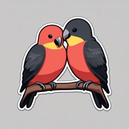 Lovebirds and Nest Emoji Sticker - Building a nest of love together, , sticker vector art, minimalist design