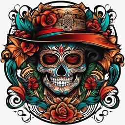 chicano style tattoo  simple vector color tattoo