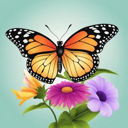 butterfly clipart - flitting from flower to flower. 