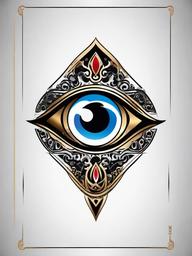 evil eye greek tattoo  simple vector color tattoo