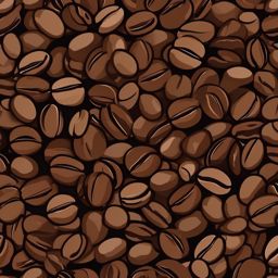 Coffee Beans Sticker - Scattered coffee beans illustration, ,vector color sticker art,minimal