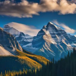 Mountain Wallpaper - Majestic Rockies in Banff National Park  wallpaper style, intricate details, patterns, splash art, light colors