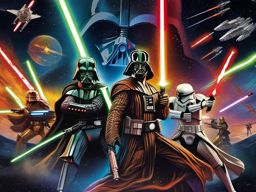 Star Wars Wallpapers - Iconic Star Wars Battles and Characters wallpaper splash art, vibrant colors, intricate patterns