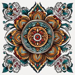 aztec flower tattoo  simple vector color tattoo