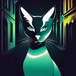 Eyes clipart - cat eyes glowing in the dark alley  color,minimalist,vector clipart