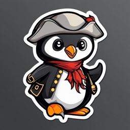 Pirate Penguin sticker- Pegleg Waddling Adventures, , sticker vector art, minimalist design