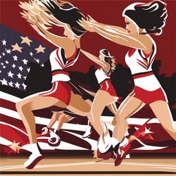 Cheer clipart - cheerleaders performing a routine  