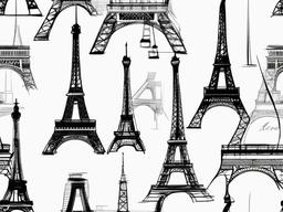 sketch of eiffel tower  minimal rough sketch scribbles,doodles,black and white