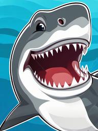 Shark clipart - cartoon shark with a big smile  