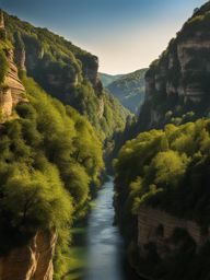 enchanted gorges du tarn - illustrate the enchanting beauty of the gorges du tarn, a dramatic canyon carved by the tarn river. 