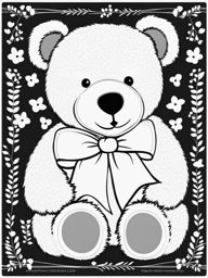 bear clipart black and white - ready for cuddles. 