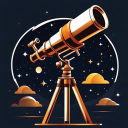 Telescope clipart - Optical instrument for observing distant objects in space, ,color clipart vector style