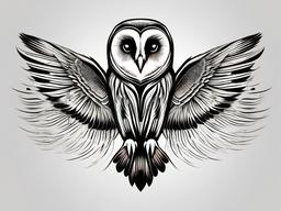 Barn Owl Tattoo Ideas - Explore creative ideas for showcasing the beauty of a barn owl in a tattoo.  simple color tattoo,vector style,white background