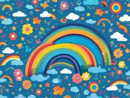 Blue Rainbow Friends Background  