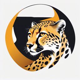 Cheetah Captures  minimalist design, white background, professional color logo vector art