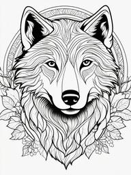 Wolf Family Coloring Pages - Generational Family of Wolves Together  minimal black outline printable sheet, coloring page