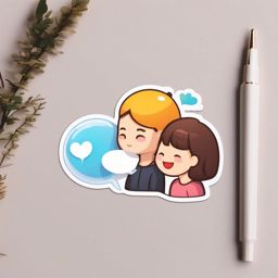 Love Confession in a Bubble Emoji Sticker - Whispering sweet nothings, , sticker vector art, minimalist design