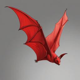 drawing of a red bat  