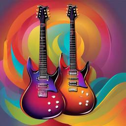 Guitar clipart - electric guitar with vibrant colors  