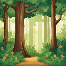 tree clipart - standing tall in a lush forest. 