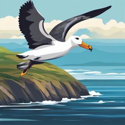 Albatross clipart - Oceanic bird known for its long-distance flight, ,color clipart vector style