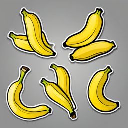 Banana sticker, Yellow , sticker vector art, minimalist design