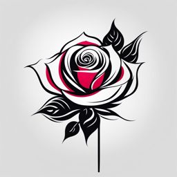 Simple rose tattoo, Minimalist and straightforward rose tattoo designs.  vivid colors, white background, tattoo design