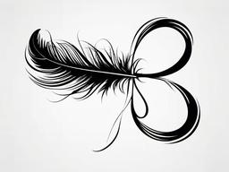 Feather Tattoo with Infinity Sign - Combination of a feather and an infinity sign.  simple vector tattoo,minimalist,white background