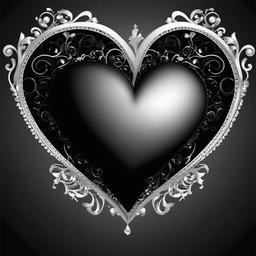 Heart Background Wallpaper - black background with a white heart  