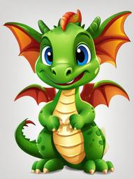 Dragon clipart - cartoon dragon with friendly features  