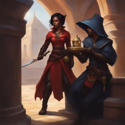 lirael shadowdancer, a tiefling rogue, is stealing a priceless gem from a well-guarded museum. 