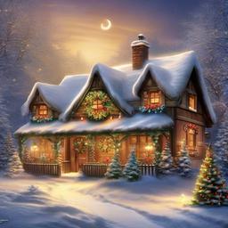 Christmas Background Wallpaper - christmas cottage wallpaper  