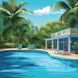 Water clipart - swimming pool with clear blue water  