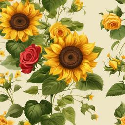 Sunflower Background Wallpaper - sunflower and rose background  