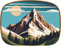 mountain clipart: towering majestically over an alpine landscape. 