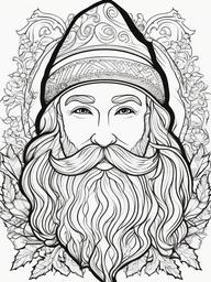 Santa Claus Hat Coloring Page  outling,coloring pages,black and whit