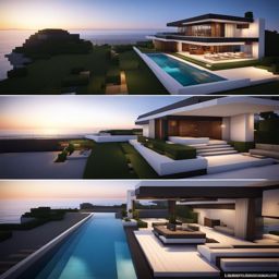 modern beach house with panoramic ocean vistas - minecraft house ideas minecraft block style