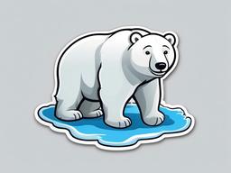 Polar Bear cartoon - white bear of the Arctic  cartoon sticker style