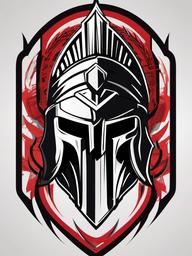 spartan helmet and shield tattoo  simple vector color tattoo