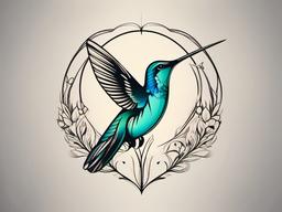 Hummingbird Tattoo - Symbol of energy, joy, and endurance  minimal design