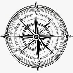 Feminine Meaningful Compass Tattoo - Compass tattoo designed with a meaningful and feminine touch.  simple vector tattoo,minimalist,white background