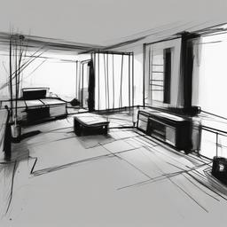 sketch of a crime scene  minimal rough sketch scribbles,doodles,black and white